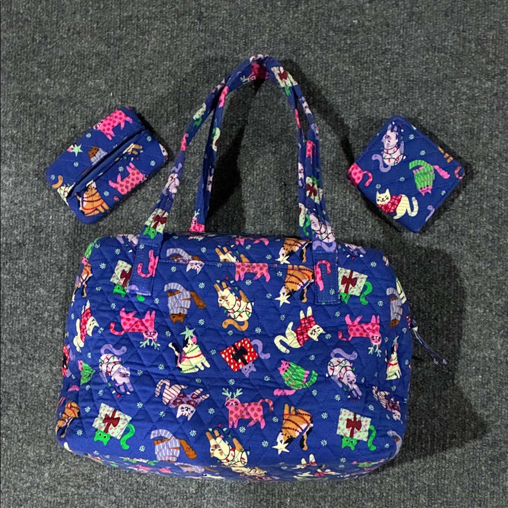 🚚 Ships FREE - Vera Bradley CATNIP CHRISTMAS Purse, Wallet, Tissue Holder NWT